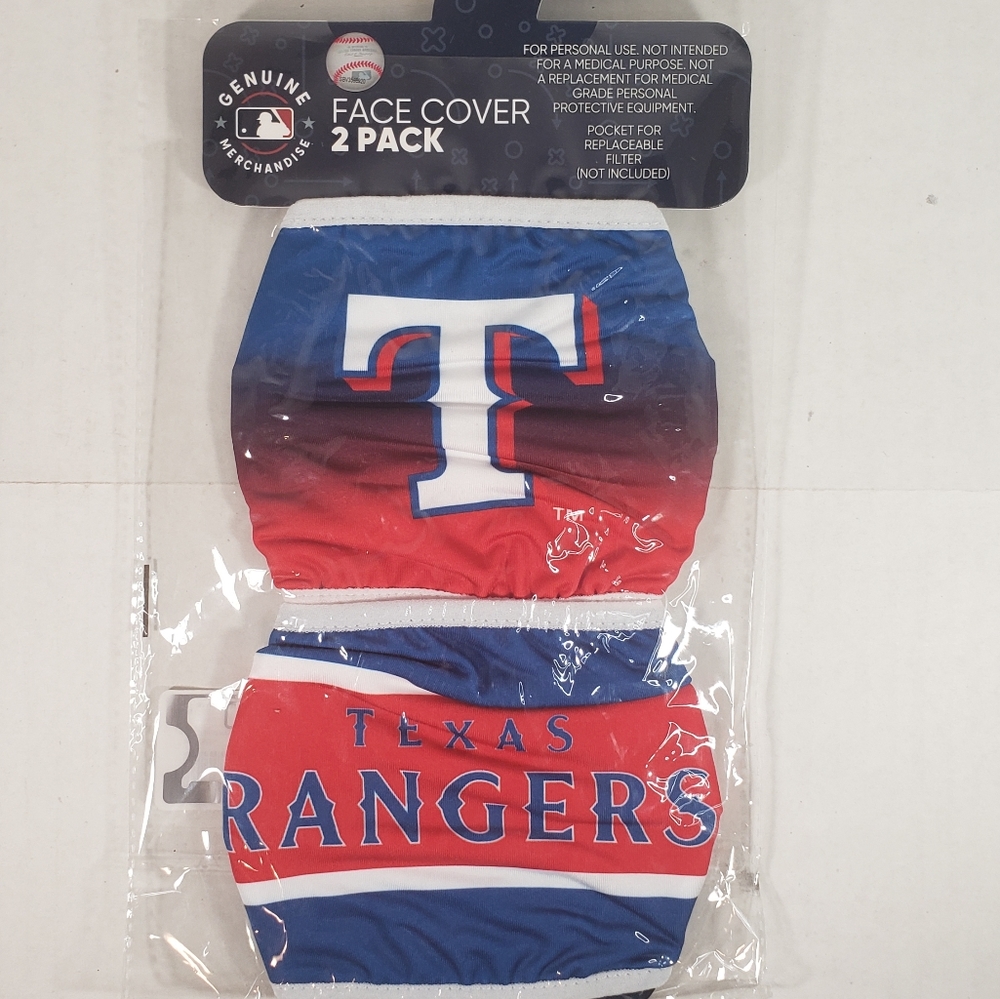NWT Texas Rangers 2 Pack Face Masks